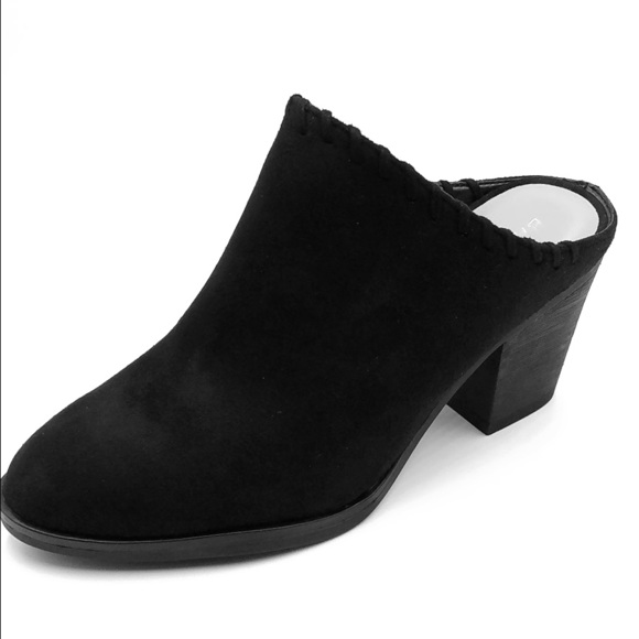 Paisley’s Closet Shoes - NIB Black Suede Block Heel Mules